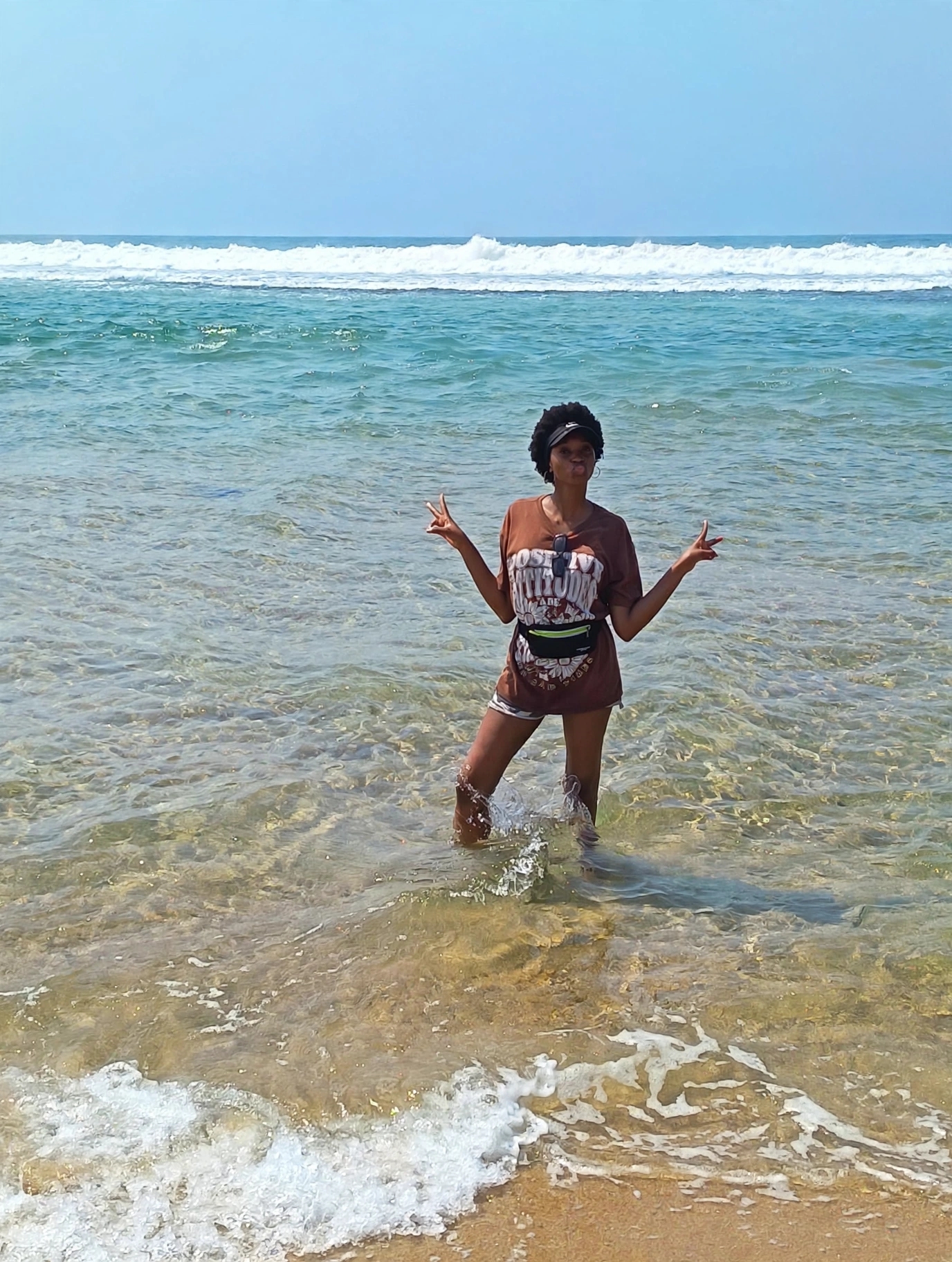 Lerato at the sea in Mozambique